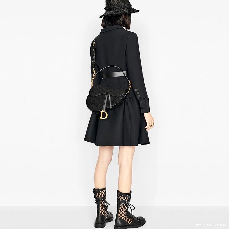 Cheap Saddle Oblique Canvas Motif Bag Dior Black 0808 Luxury